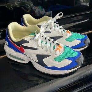 Nike Air Max2 Light SP Men's Sail Obsidian Blue Sneakers Size 7 Men 9 Women